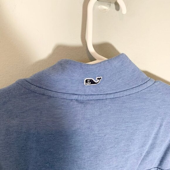 Vineyard Vines Edgartown blue long sleeve collared quarter zip pullover top - Picture 6 of 9